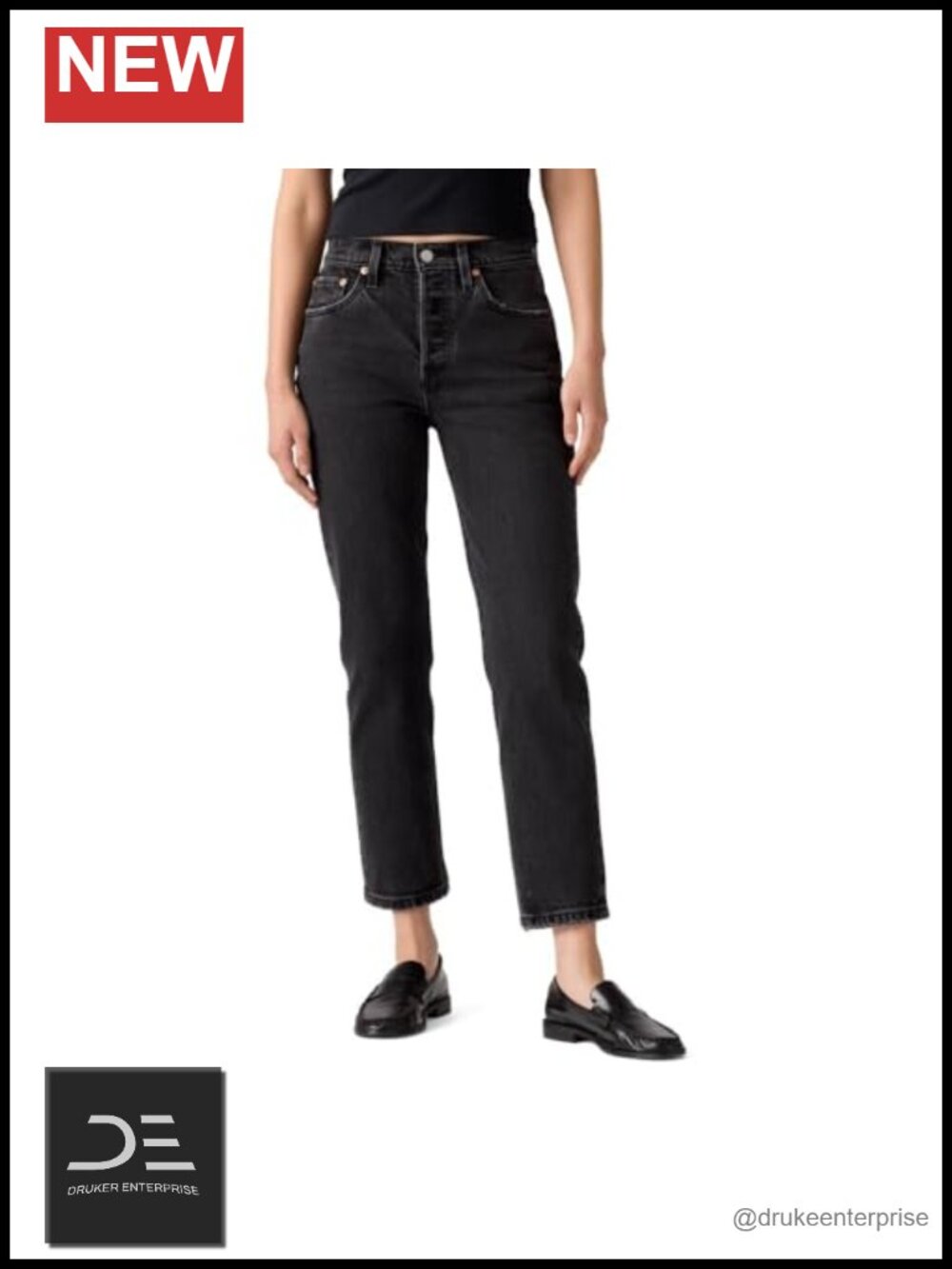 High Rise Straight Leg Crop Jeans - Fitted Hip & Thigh - 26" Inseam